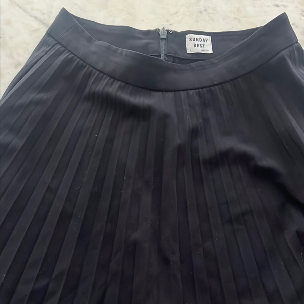 Aritzia Black Pleated A-Line Skirt